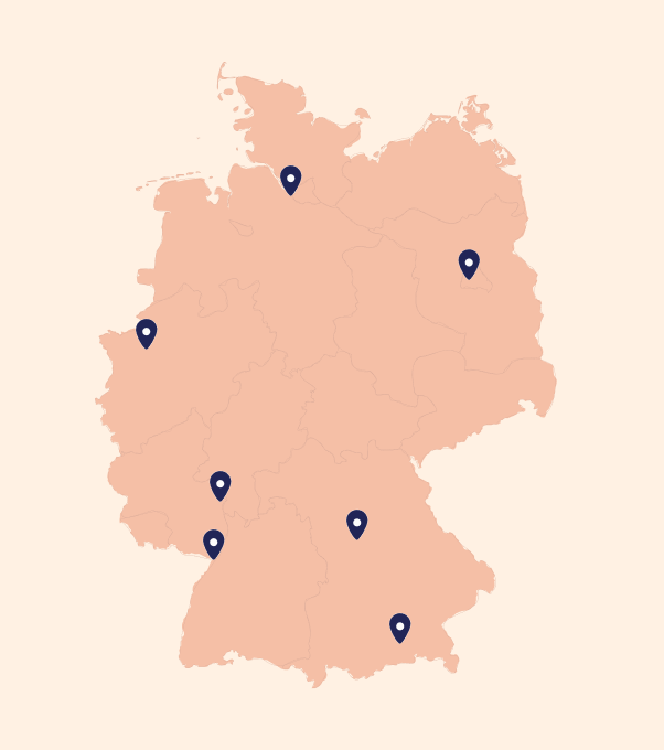 Karte von New Weight Standorten in Deutschland